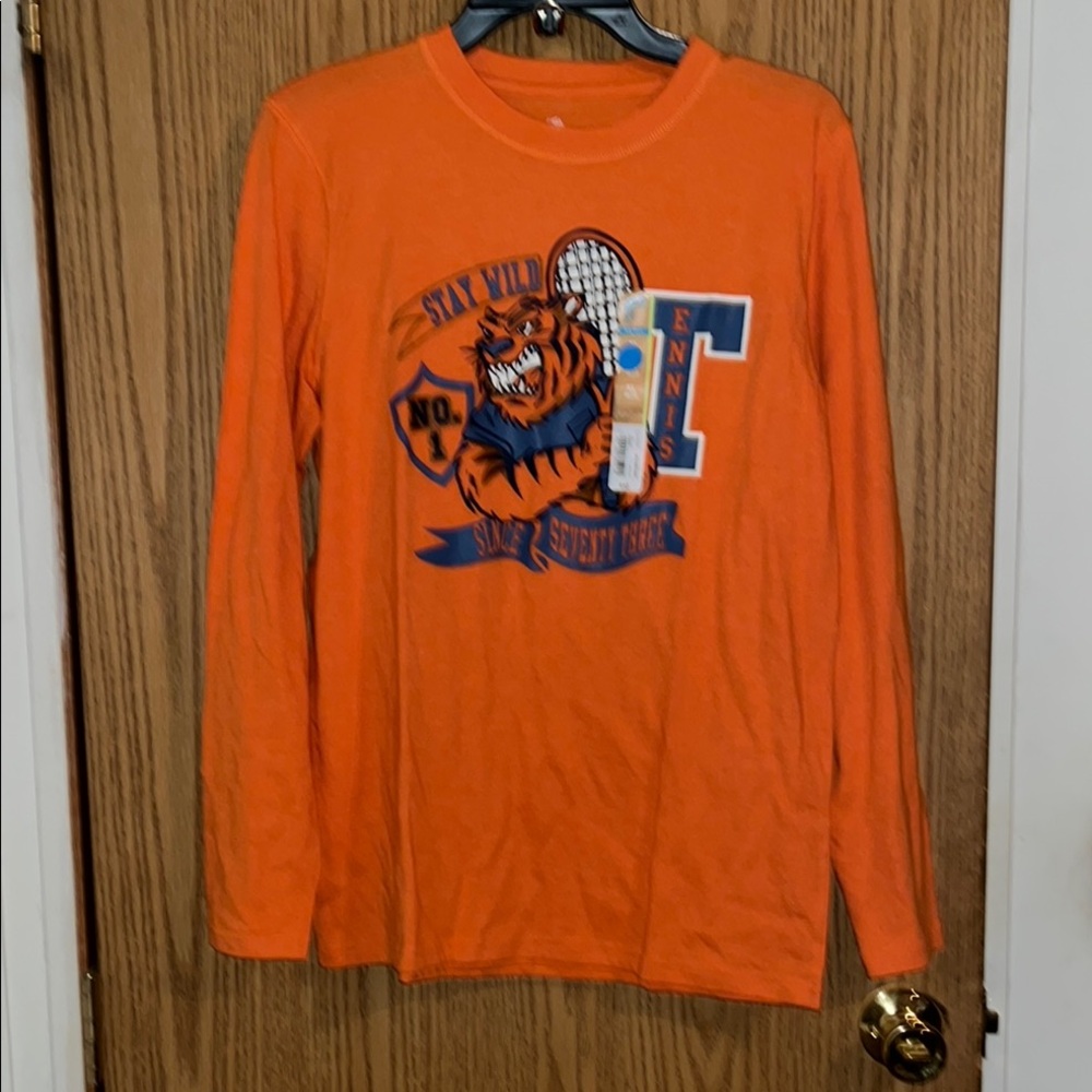 Orange Long Sleeve Graphic Tee